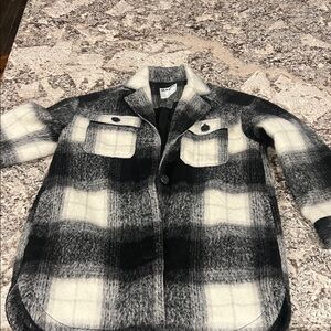 Old Navy Long Length Gray and Black Thick Jacket